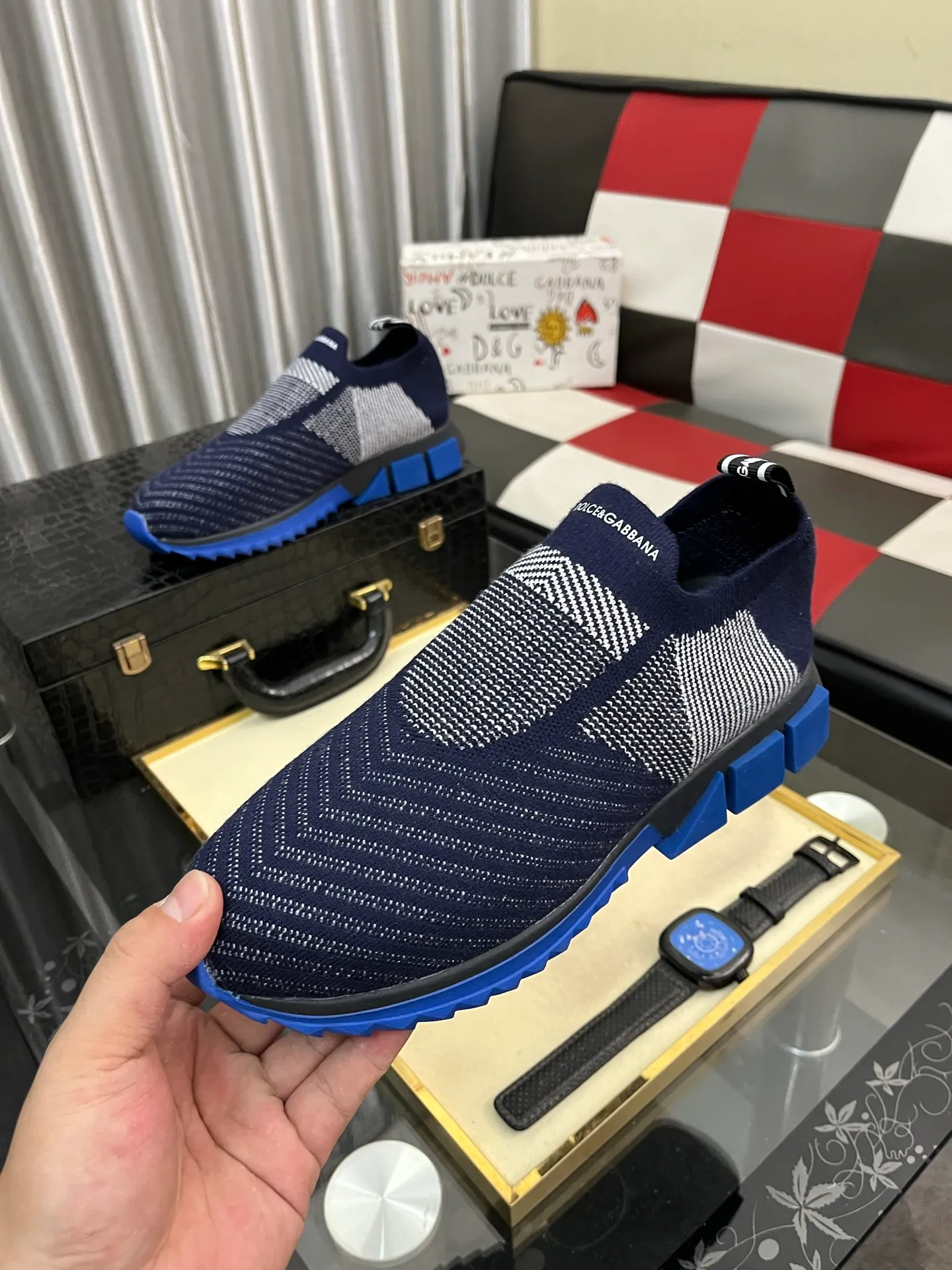 Men's men's shoes💰340⌚️⌚️【DG～】men's casual shoes 2022z cabinet simultaneous sale 🔶🔷🔜The upper is made of cowhide spliced fabric ➕Mesh lining, which is comfortable and breathable. The sole is: the original comfortable and wear-resistant outsole, ⚠️The real thing📱Photographed🎬The real thing is better📢📢📢Size: 35-46